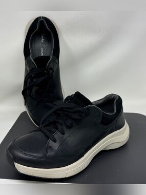 Clarks Wave Walker Sneakers in Black Leather Size 9 Men's (21951) wavewalk